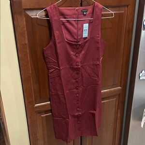 Ann Taylor Sleeveless Midi Dress - maroon